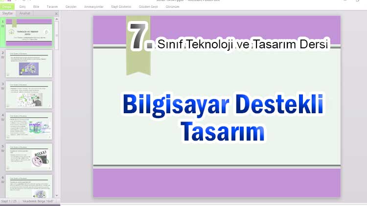 7. sınıf bilgisayar destekli tasarım sunumu