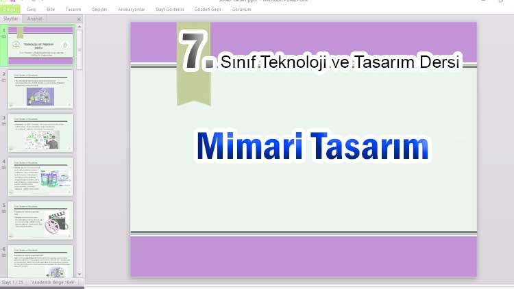 7. sınıf mimari tasarım sunumu