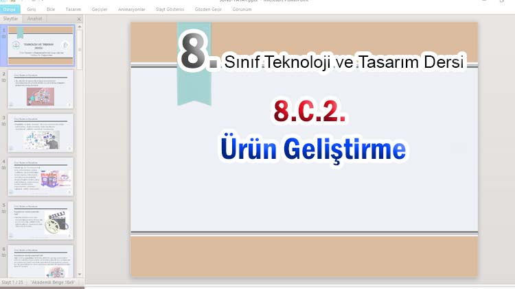 8. Sınıf Ürün Geliştirme Sunumu Slayt