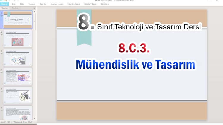 8. sınıflar mühendislik ve tasarım sunum slayt