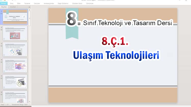 8. Sınıf Ulaşım Teknolojileri Sunu Slayt