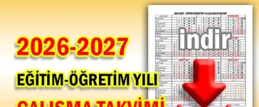 2026-2027 Eğitim Öğretim Yılı Çalışma Takvimi