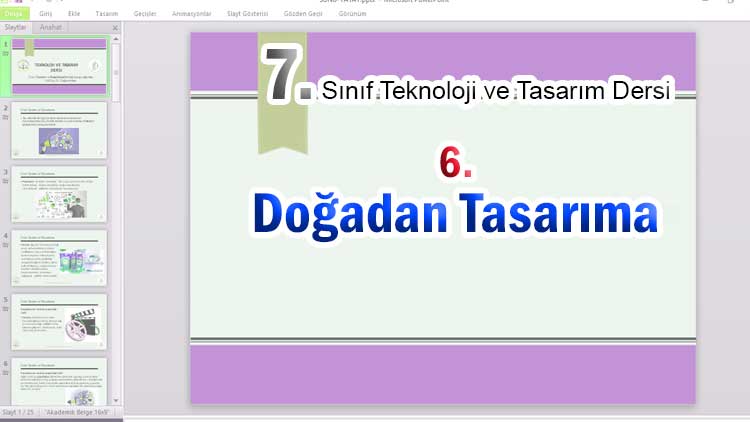 7. Sınıf Doğadan Tasarıma Sunumu